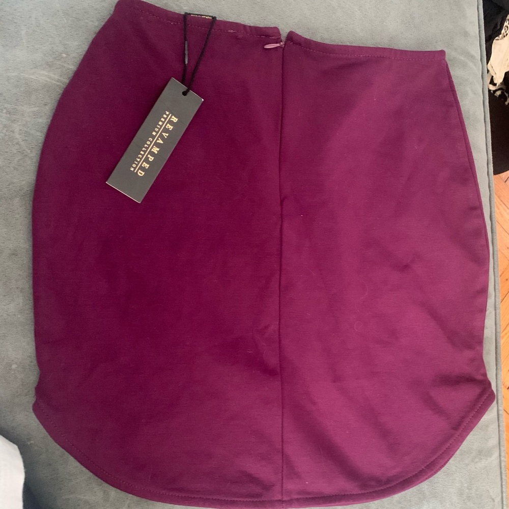 Burgundy mini skirt Size small